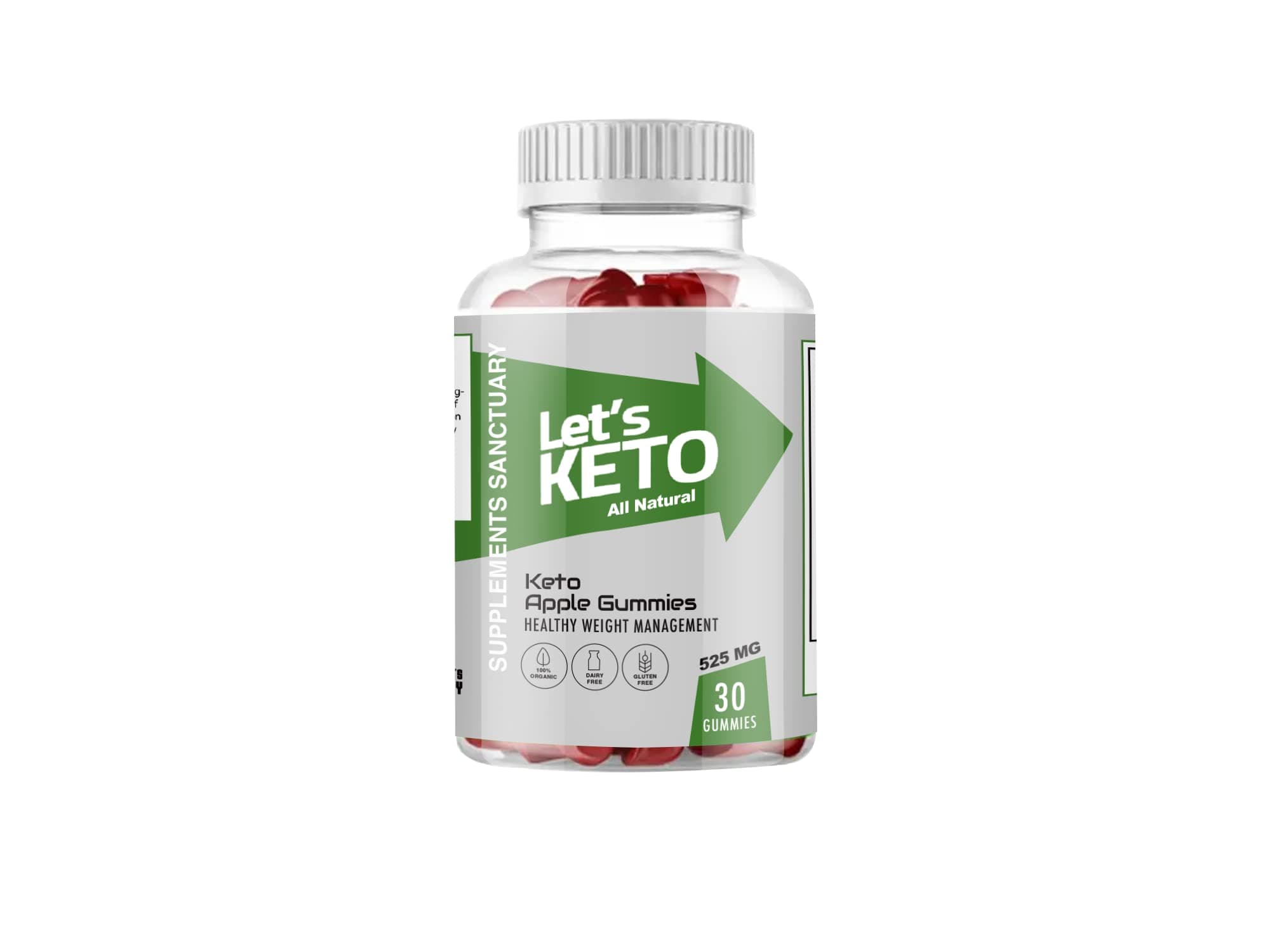 Lets Keto Gummies - Ketone Advanced Weight Loss Fat Burner - 30 Gummies - 1 Bottle, ACV+Gummies