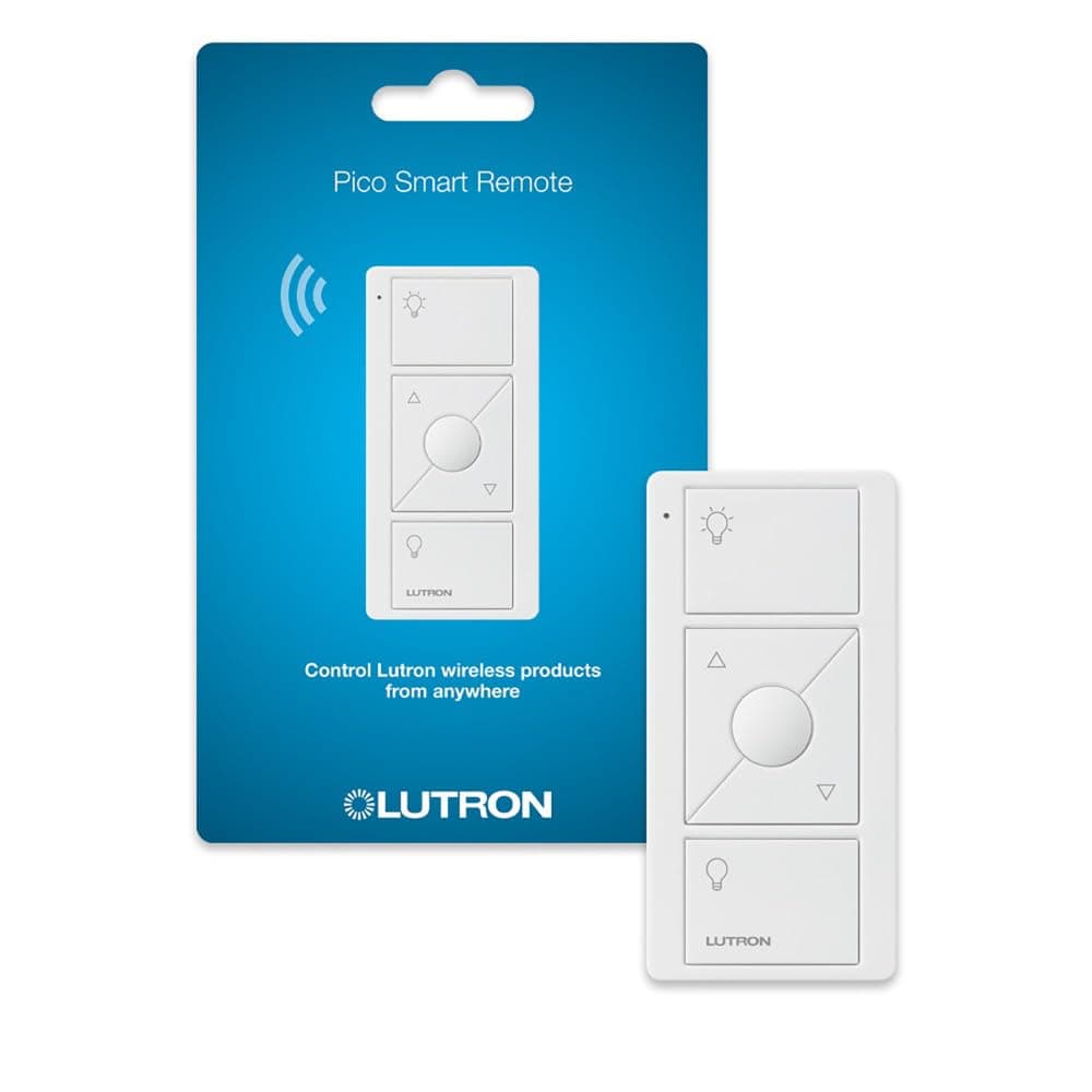 Lutron 3-Button with Raise/Lower Pico Remote for Caseta Wireless Smart Lighting Dimmer Switch, PJ2-3BRL-WH-L01R, White