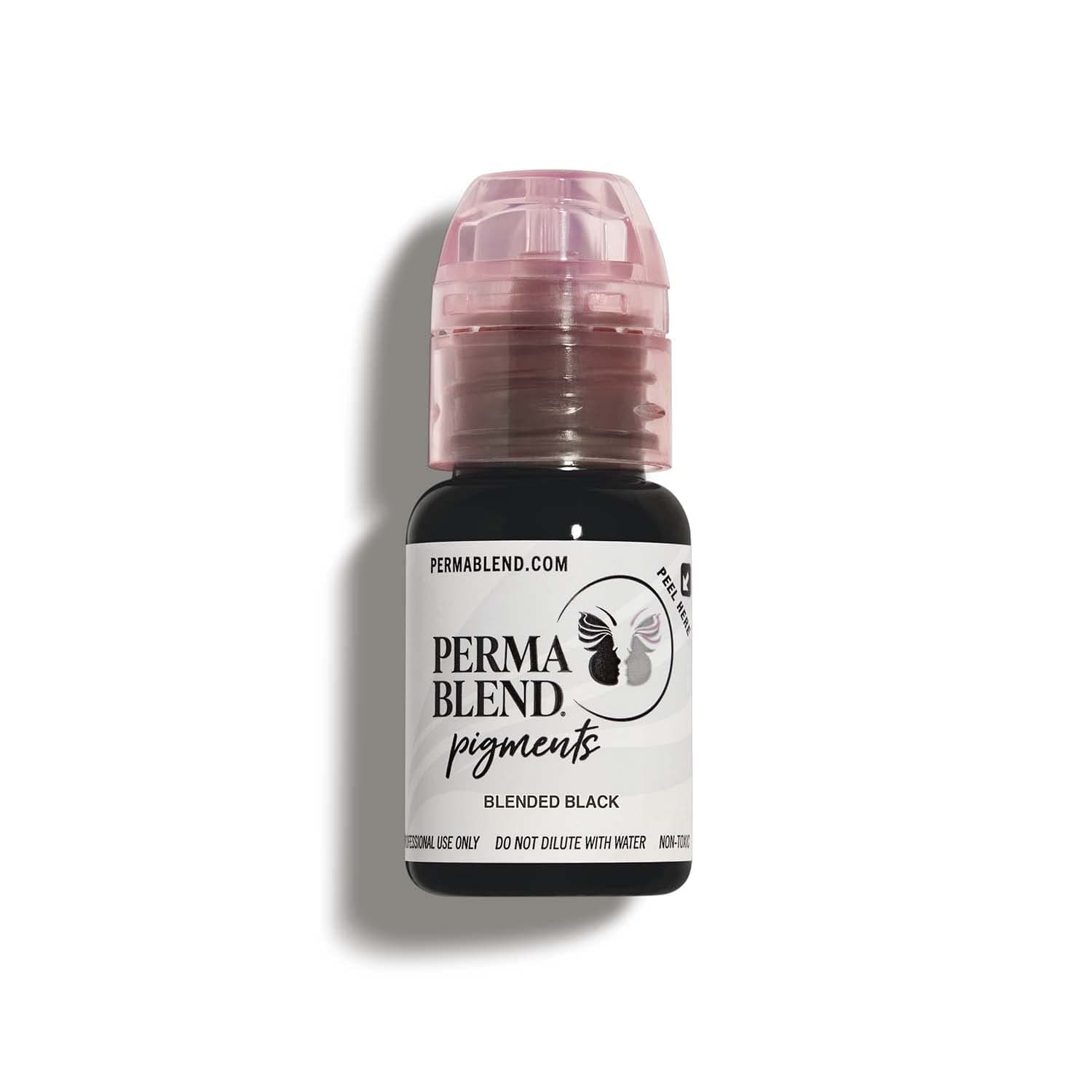 Perma Blend - Blended Black - Microblading Ink for Permanent Eyeliner - Professional Tattoo Ink - Black Tattoo Ink Makeup - Vegan (0.5 oz)