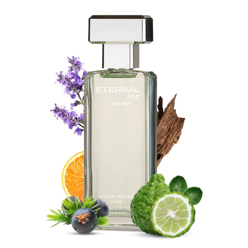 Eternal Love for Men - Long Lasting Eau de Parfum Spray - Premium Clean Fragrance with Amber & Cedarwood - Fresh Sophisticated Scent - 3.4oz