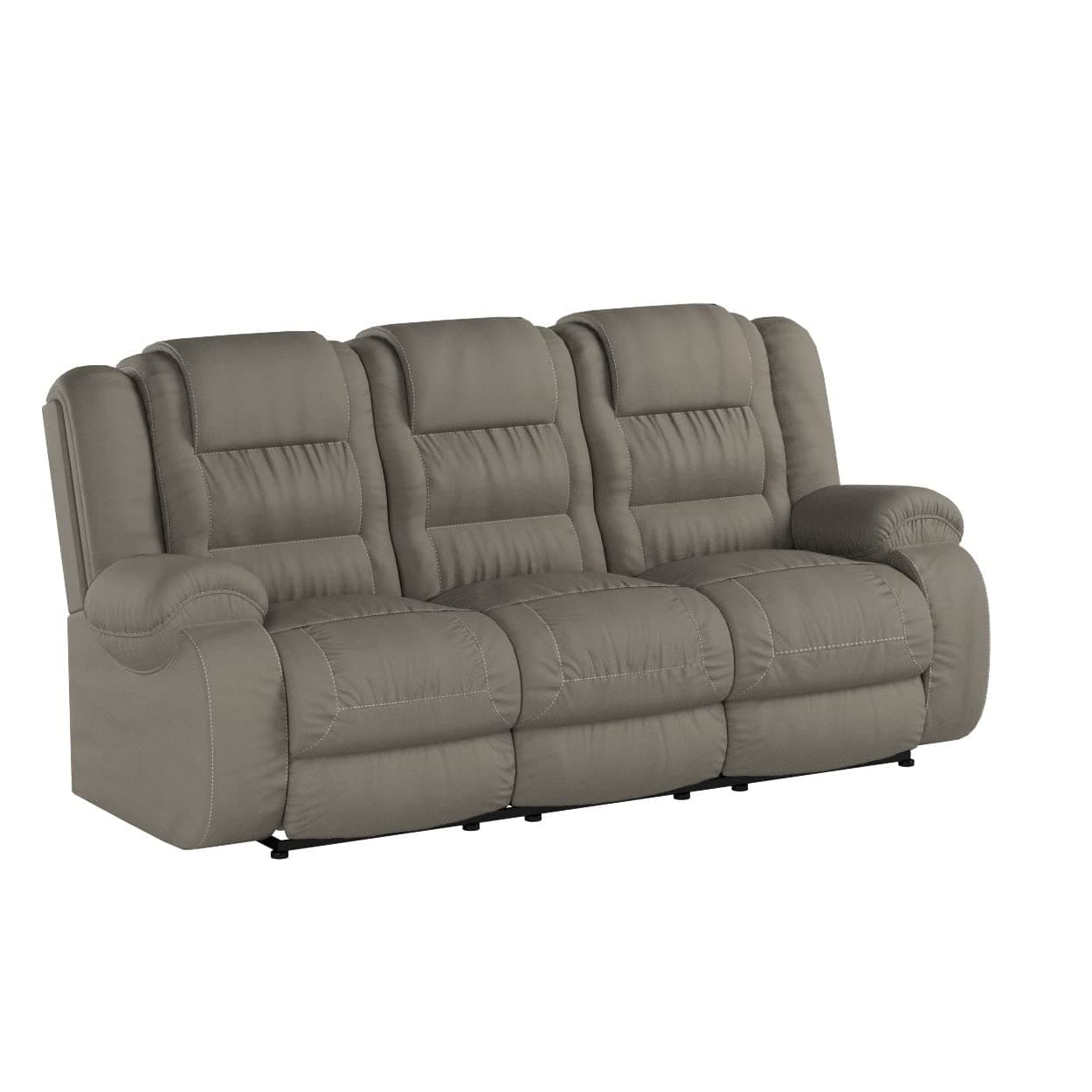 Signature Design by Ashley McCade Contemporary Manual Pull Tab Dual-Sided Reclining Sofa, Gray