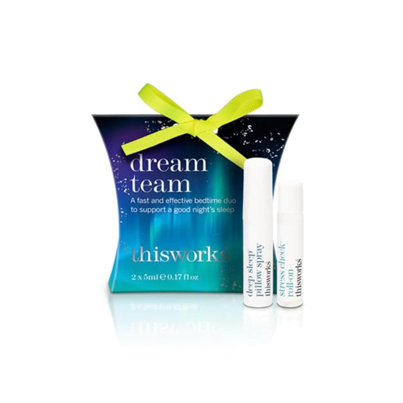 This Works Dream Team Gift Set - Travel Size Deep Sleep Pillow Spray Infused with Lavender, Camomile and Vetivert to Aid Sleep - Stress Check Rollerball with Ylang Ylang and Coconut Essential Oils