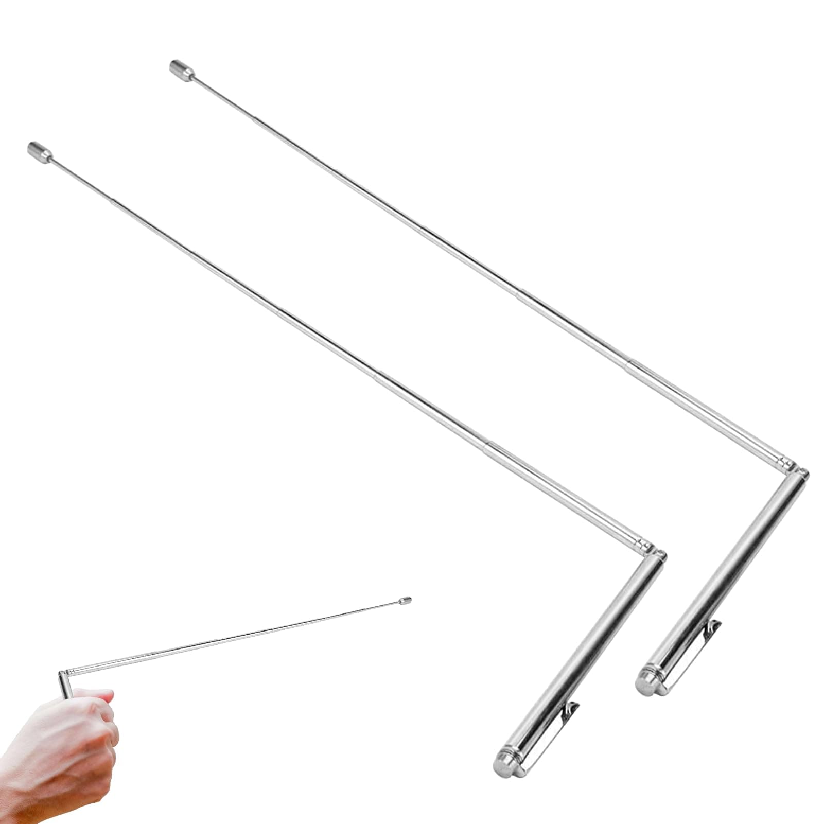 2 Packs Dowsing Rods, Copper for Water Detection, Adjustable, Spiritual Use, Ghost Hunting Equipment (Silver)