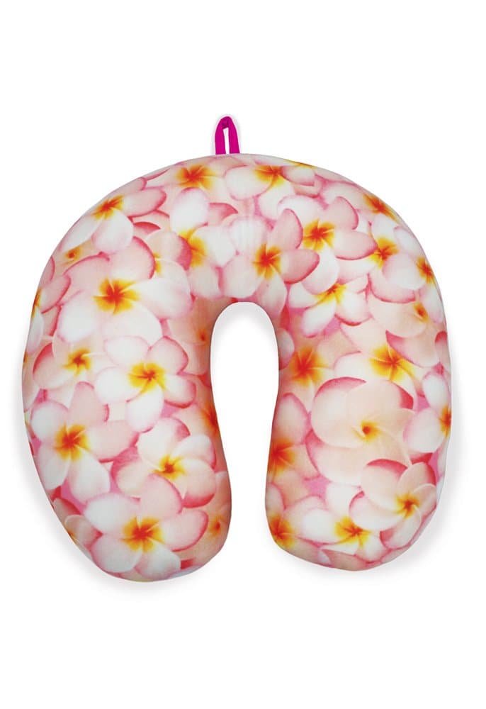 Pink Plumeria Travel Pillow