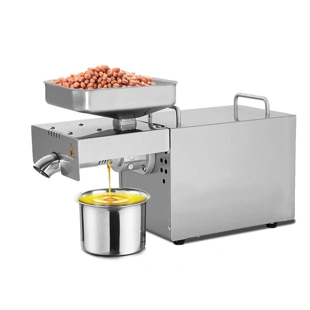Wamerry Automatic Oil Press Machine Cold Hot Oil Press Extractor Expeller 304 Stainless Steel 45% Oil Extracting Rate for Peanut, Nut, Seed Home & Commercial Use