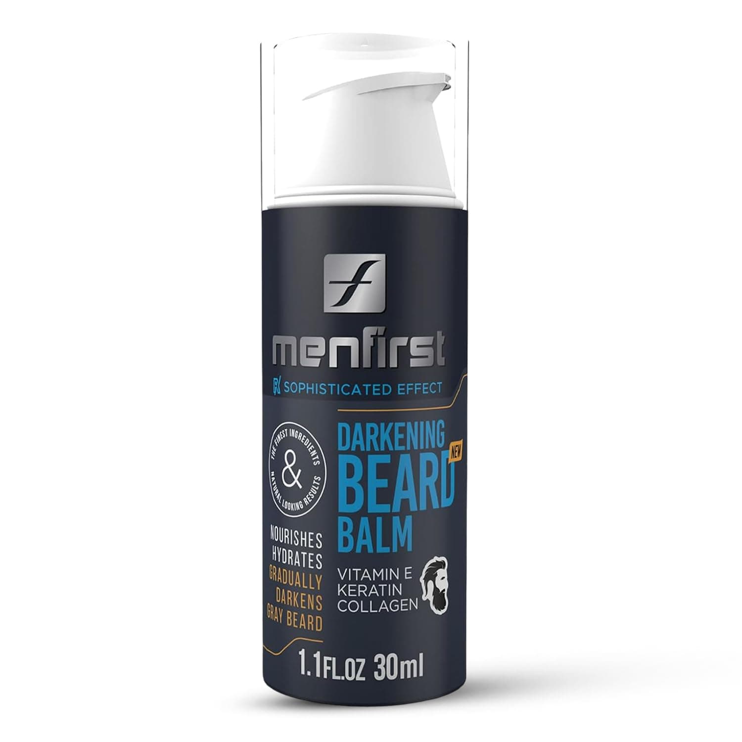 Darkening Beard Balm for Men with Sensitive Skin – Gray & White Hair Reducing Leave-In Conditioner with Keratin, Collagen & Vit. E – Dark Shades – 1 Fl Oz (Pack of 1)