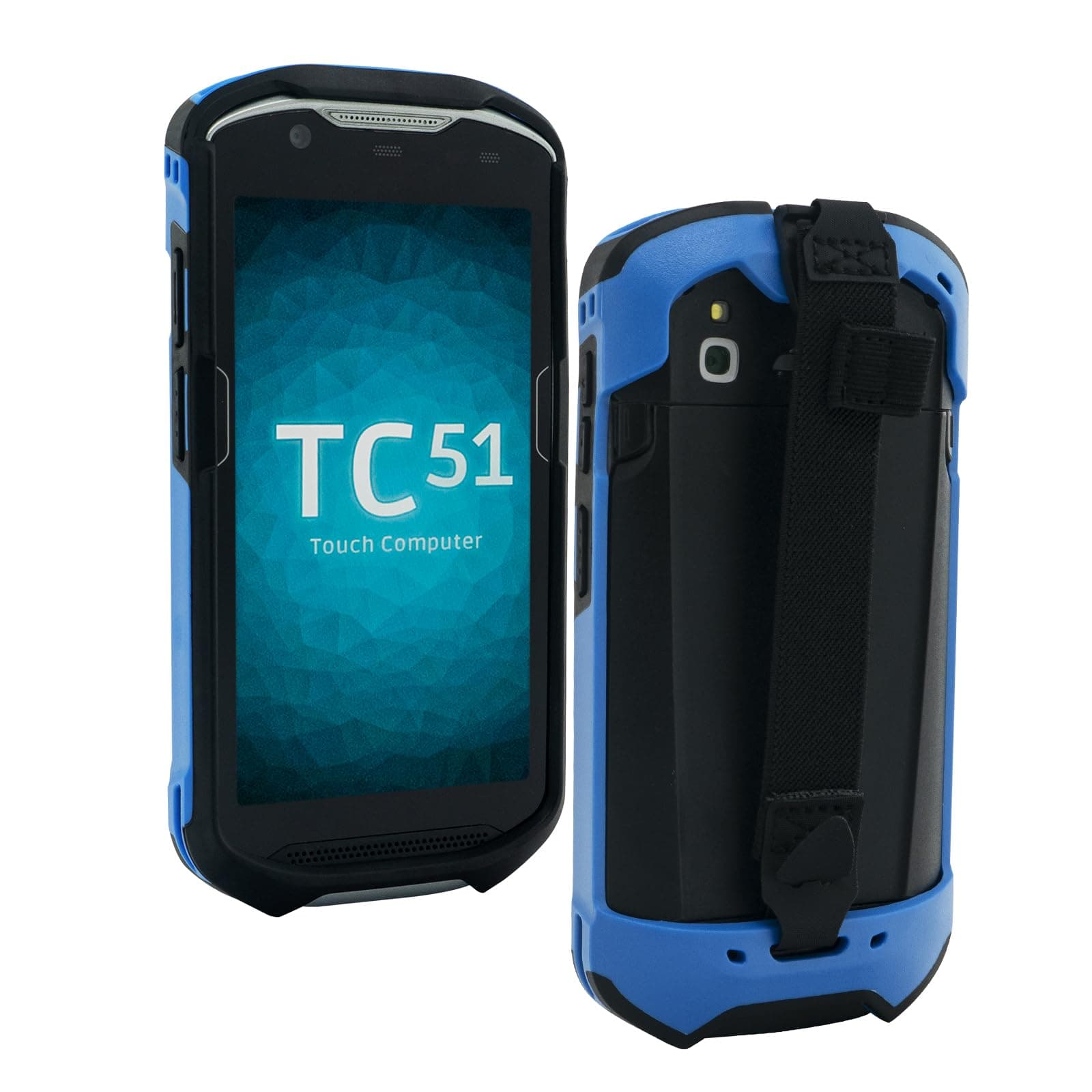 - IYOUBOL Protective Cover Bumper Case Rugged Boot with Hand Strap for Zebra TC51 TC510K TC52 TC56 TC57 (Blue)