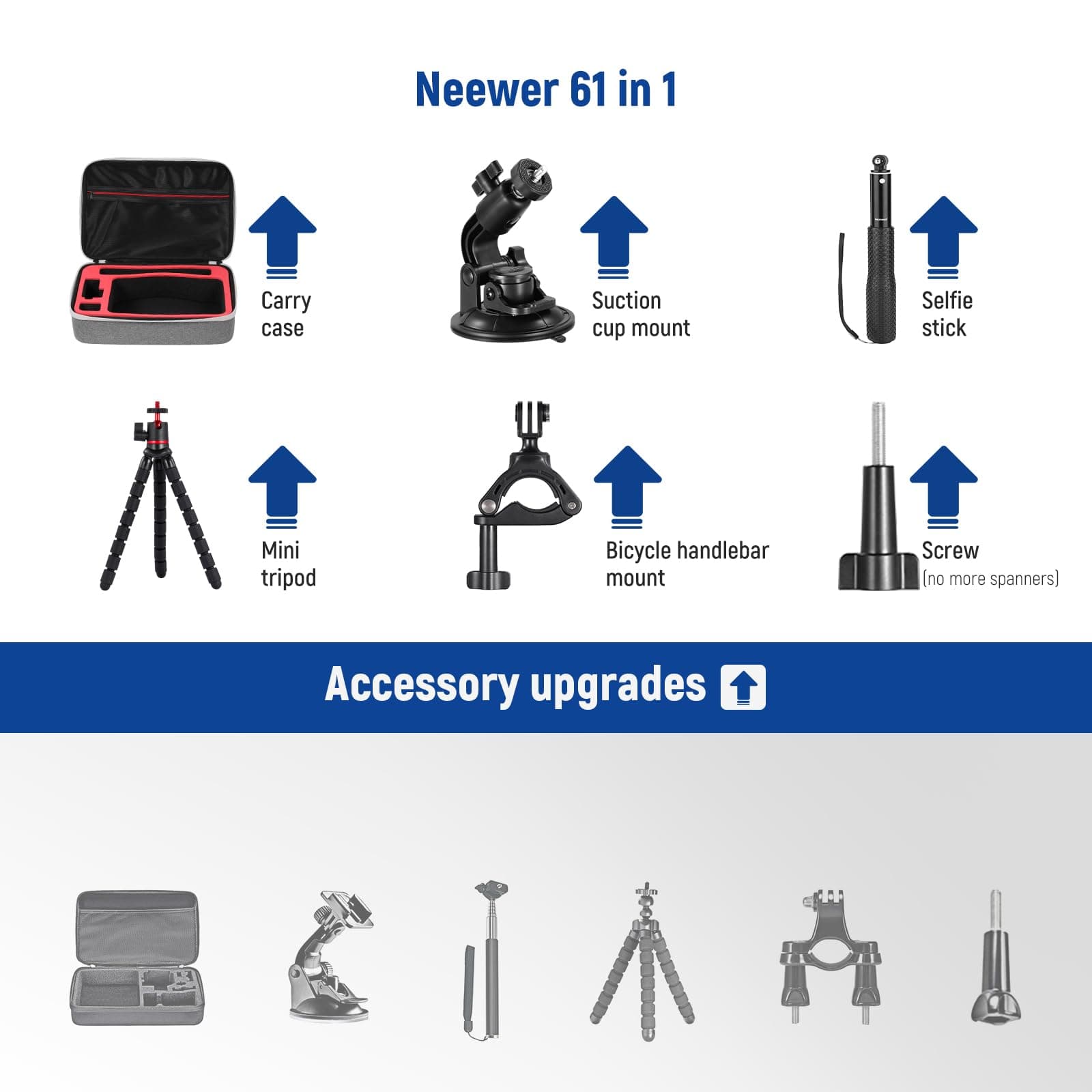 Pro Version 61 in 1 Action Camera Accessory Kit