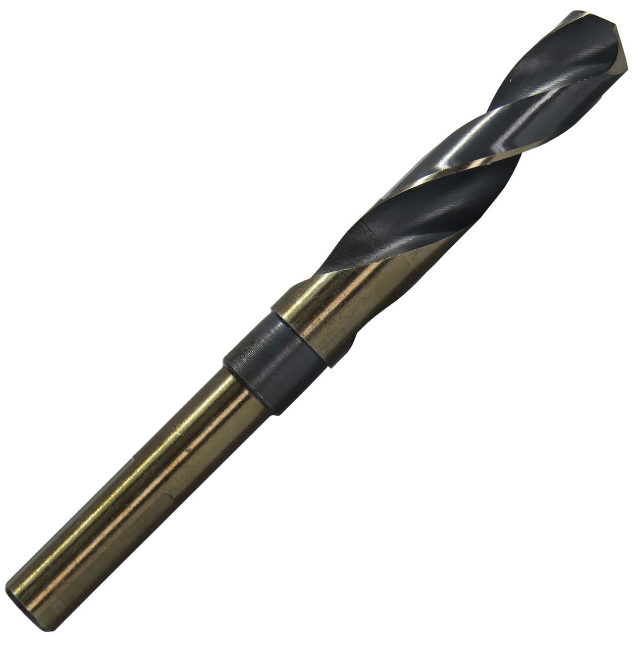 Drill America - KFDRSD3/8X37/64 37/64" Reduced Shank High Speed Steel Black & Gold KFD Drill Bit with 3/8" Shank, KFD Series