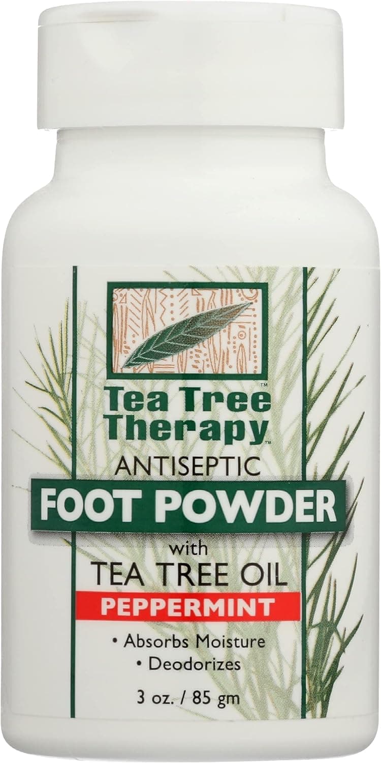 Antiseptic Foot Powder, with Tea Tree Oil, Peppermint, 3 Oz
