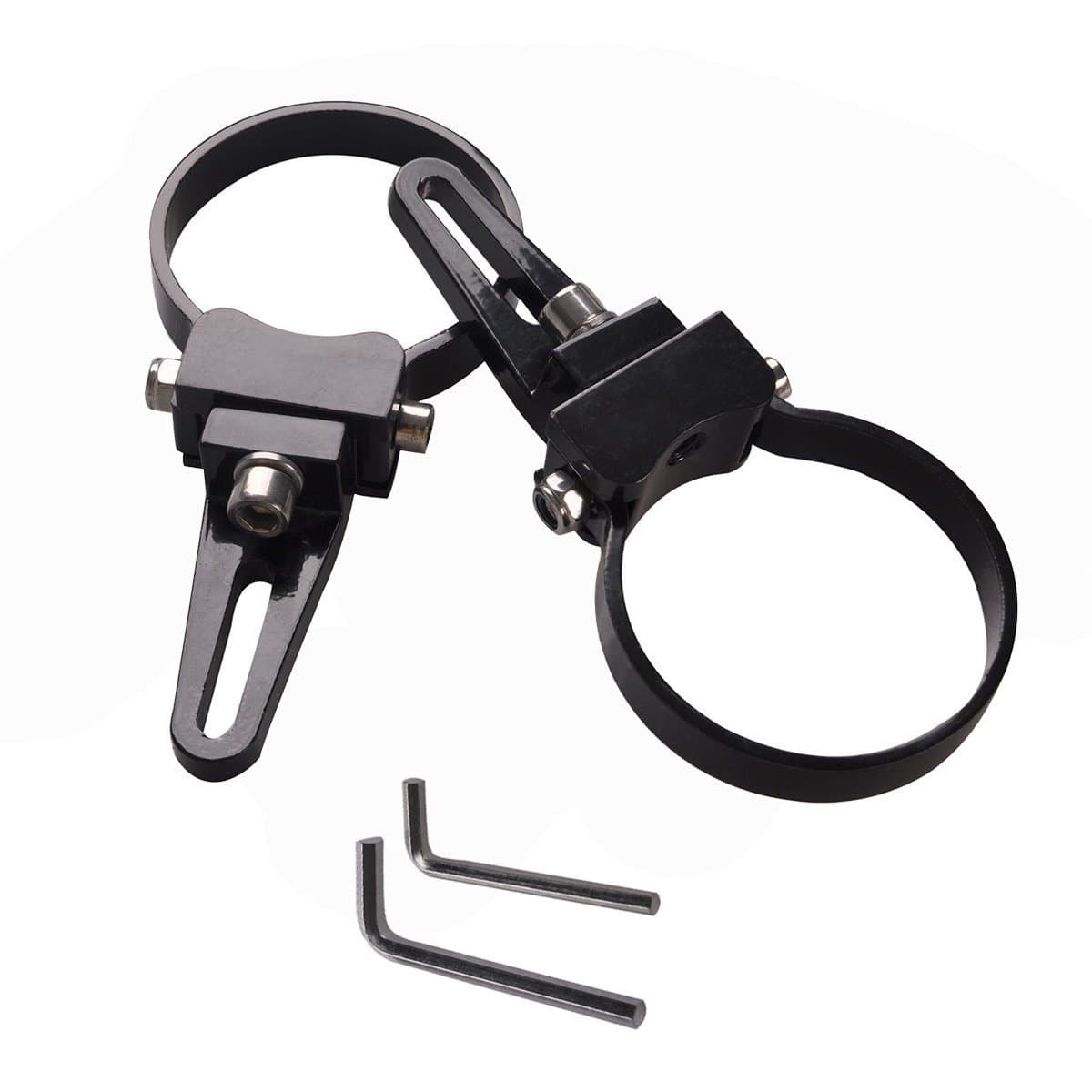 Universal-Fit 360 Adjustable 2.0" Tubular Clamp Mounts for Offroad LED Light Bar - Easy Positioning on Trucks & SUV Tube Surface, High-Grade Light Weight Aluminum, Black Sleek Finish, 2 PCS Set