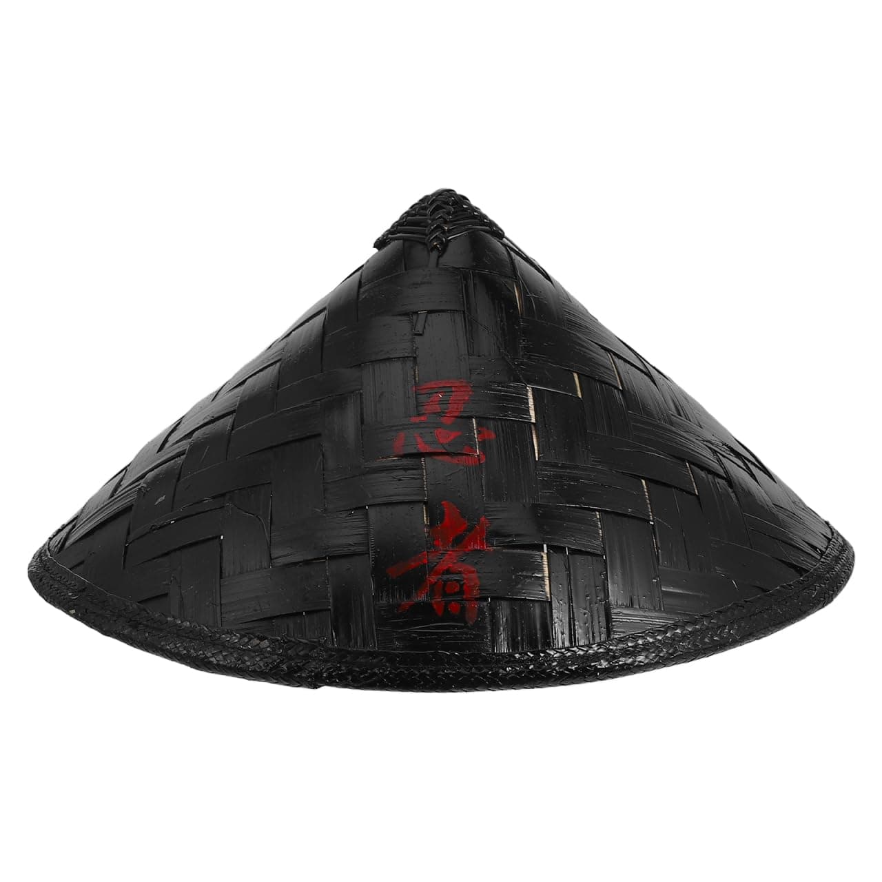 Kisangel Ninja Bamboo Hat Japanese Samurai Straw Conical Hat 5.5 Inch Cosplay Accessory for Men Traditional Bamboo Woven Headwear