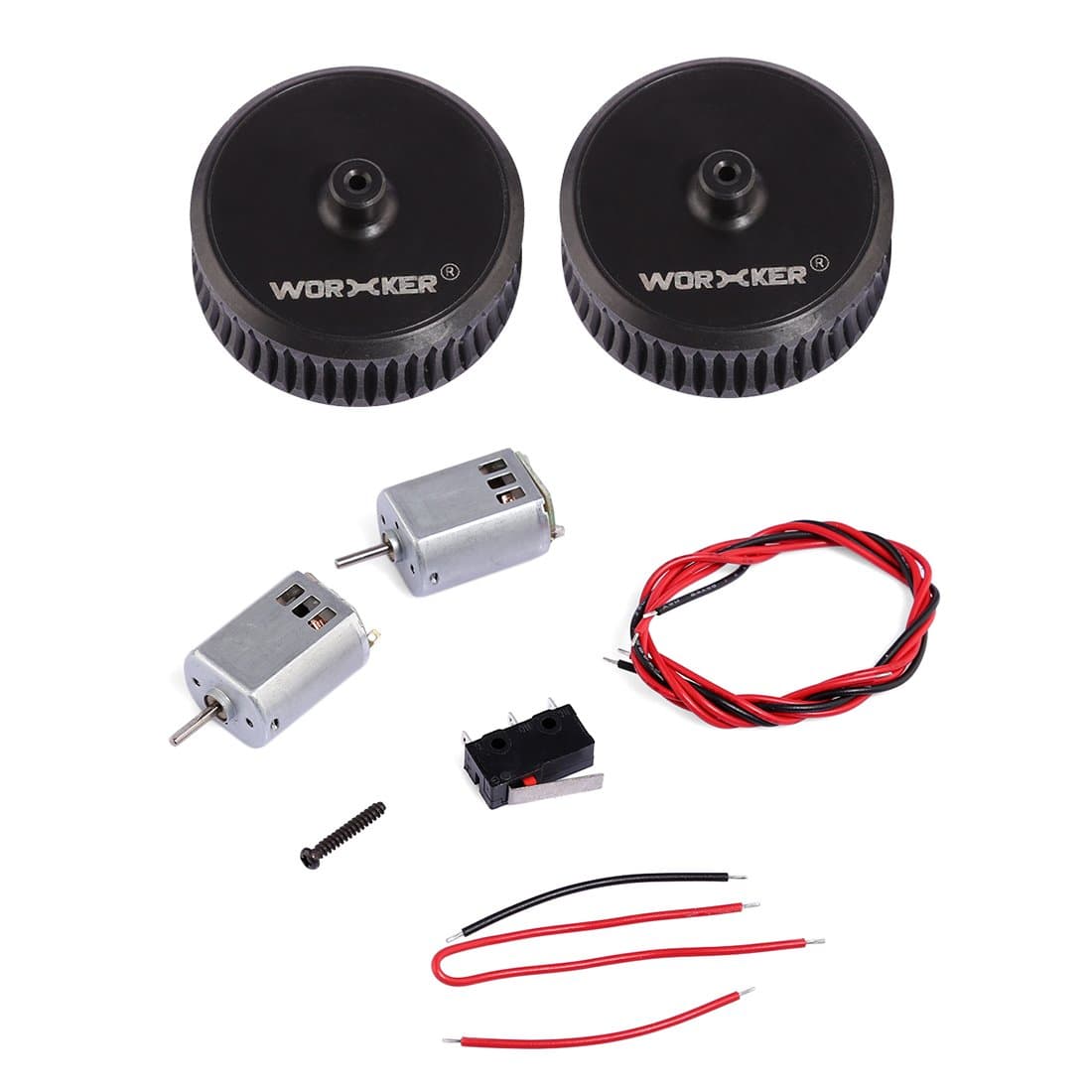 Worker Modified Flywheel Wheel and 132 Motor Set for nerf n-Strike Elite stryfe/rapidstrike CS-18/rebelle Rapid red ( Power Type, Matching to Flat Flywheel Cage)