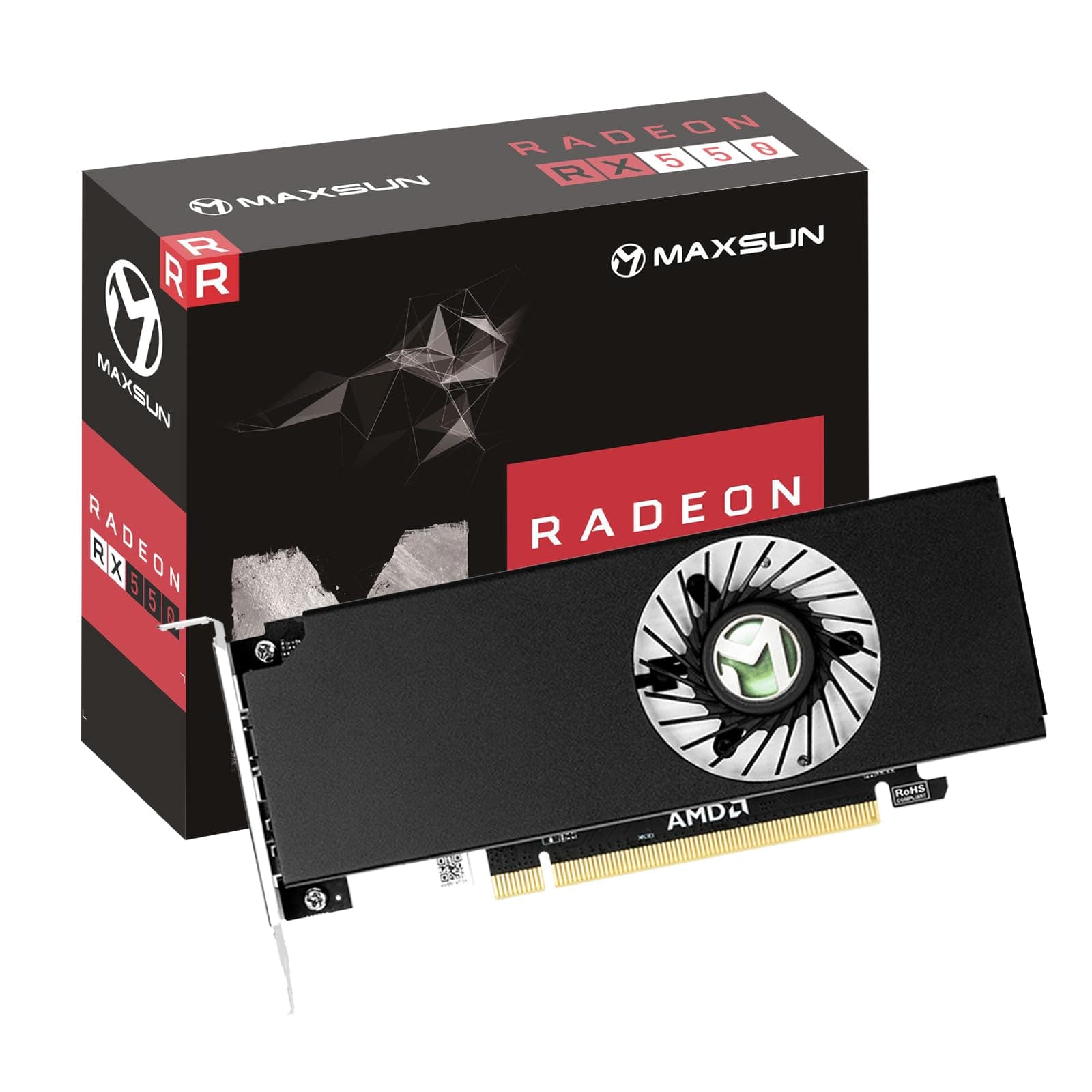 maxsun AMD Radeon RX 550 4GB GDDR5 ITX Computer PC Gaming Video Graphics Card GPU HDPC Low Profile 128-Bit DirectX 12 PCI Express X16 3.0, HDMI, DisplayPort