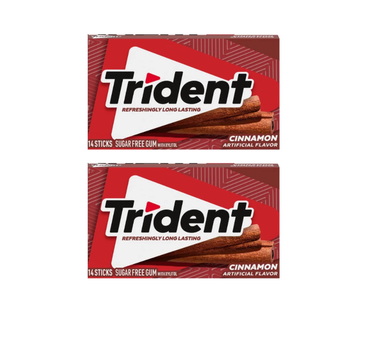 Trident Cinnamon Sugar Free Gum, 2 x 26 g, 52 gram