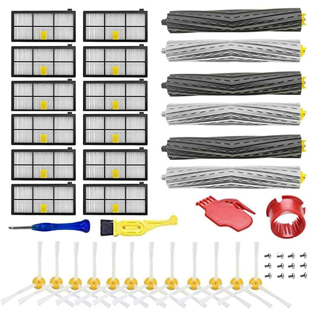 Yonice Replacement Accessory Kit for iRobot Roomba 800 900 Series 850 860 861 866 870 871880 890 960 980 981,12Filter,12 Side Brush,3 Tangle-Free Debris Extractor