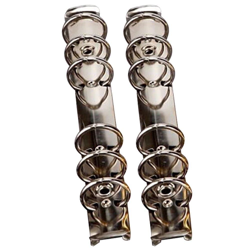 Exttlliy2Pcs Metal A5 Notebook 6-Ring Binder Mechanism Replacement Kit Loose Leaf Binding Spines Combs for Personal Organizers Planners (Silver)