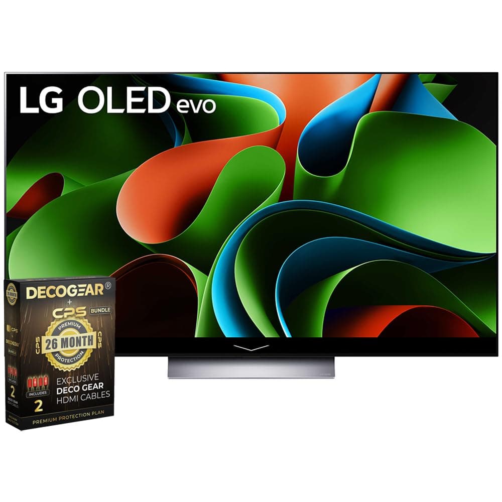 OLED55C3PUA OLED evo C3 55 Inch HDR 4K Smart OLED TV (2023) + Deco Gear 4K HDMI 2.0 Cable w/Pure Copper Conductors x2 & CPS Exclusive 26 Month Protection Pack Bundle (BEACH-CPS-261500)