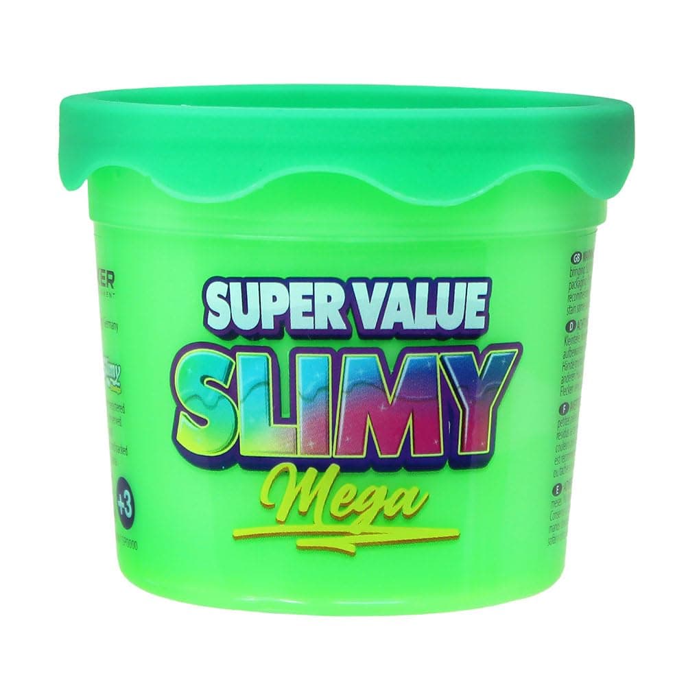 Super Value Slimy 4OZ, 112g Mega Slimy, Fun, Safe & Non-Toxic Slime Toy, Assorted 3 Colors: Red, Pink, Green