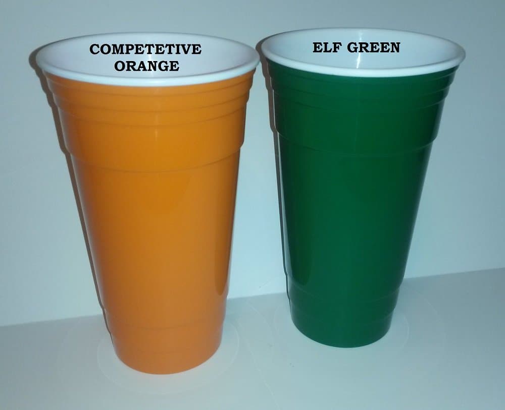 Party Cup Competetive Orange 32 Oz. - Doublewall Insulated - Dishwasher Safe - Sweat Proof - Reusable Beverage Cup