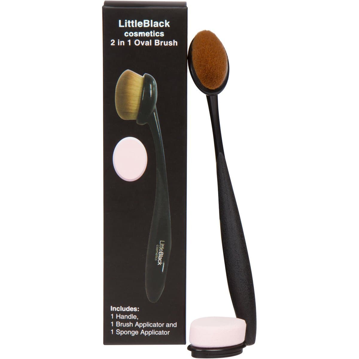 LittleBlack cosmetics 2 in 1 Oval Brush (Medium, Black) by LittleBlack cosmetics