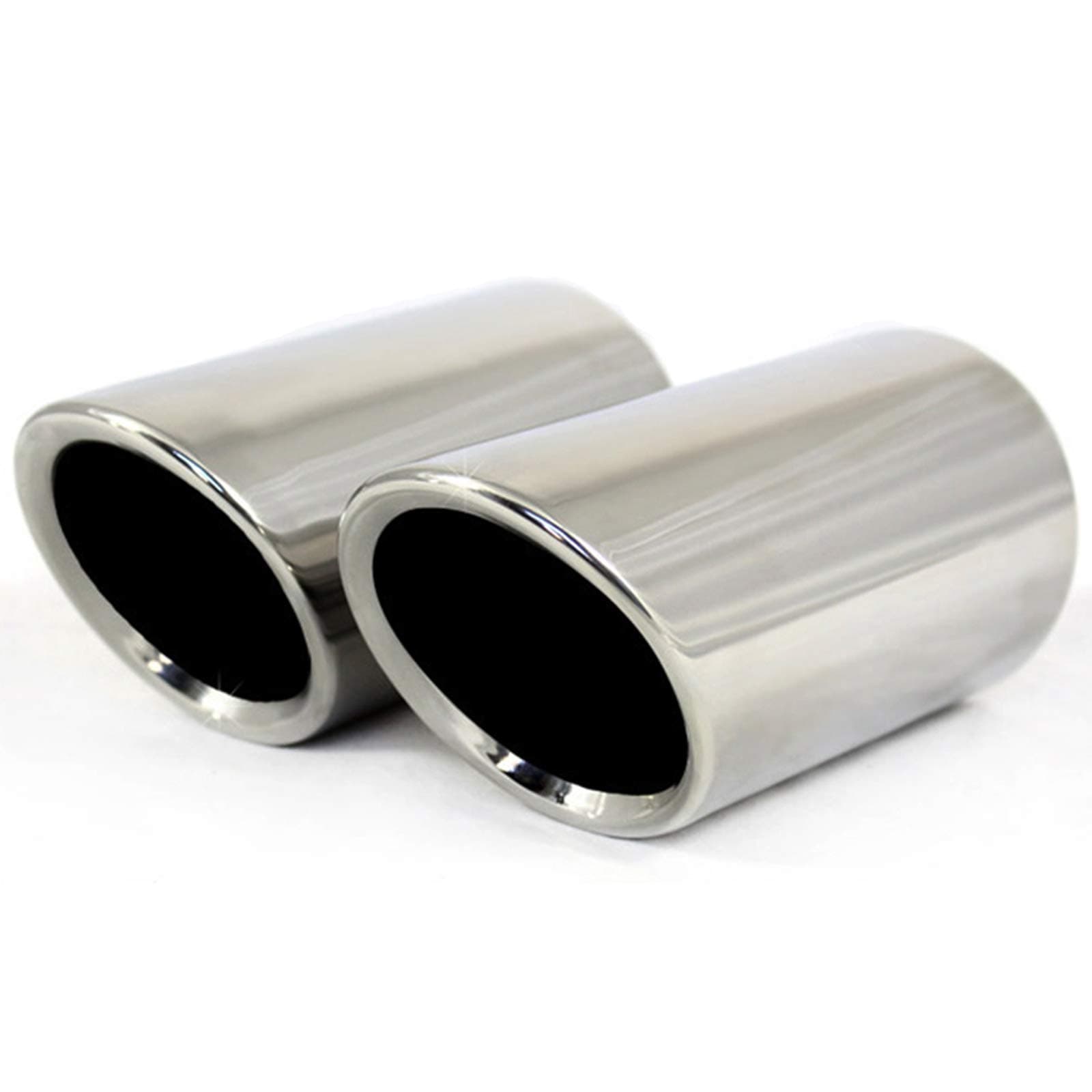 Exhaust Tips Pair Compatible with VW Volkswagen JETTA 2009-2018/ SAGITAR 2011-2015 / POLO 2012-2014 / GOLF 7 2013-2015 / Compatible with BMW 325i 328i 2007-2010 (Silver)