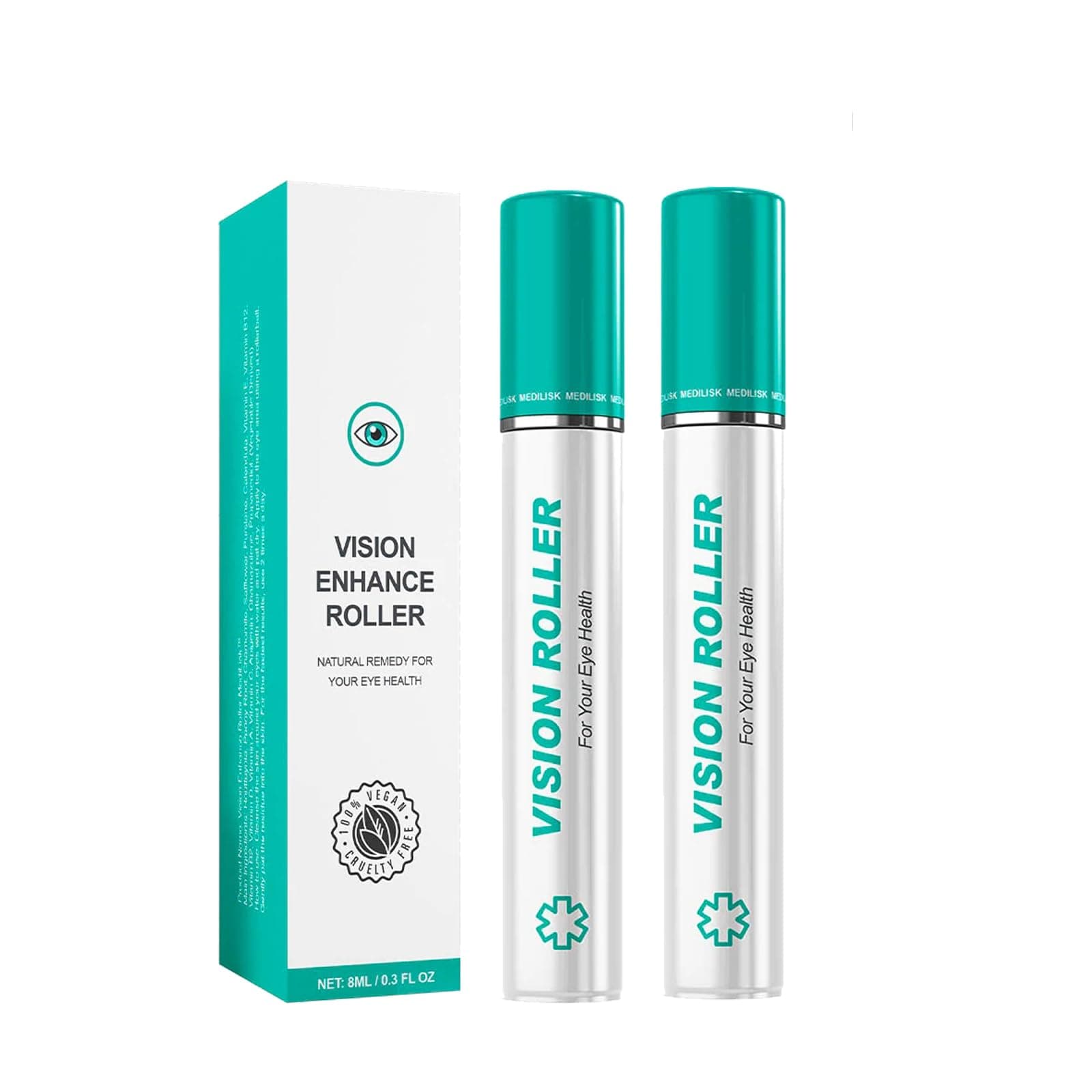 Medilisk Ophthalmic Vision Enhance Roller, 2PCS Eye Massage Roller, Enhances Visual Clarity, Relieves Eye Strain & Dryness