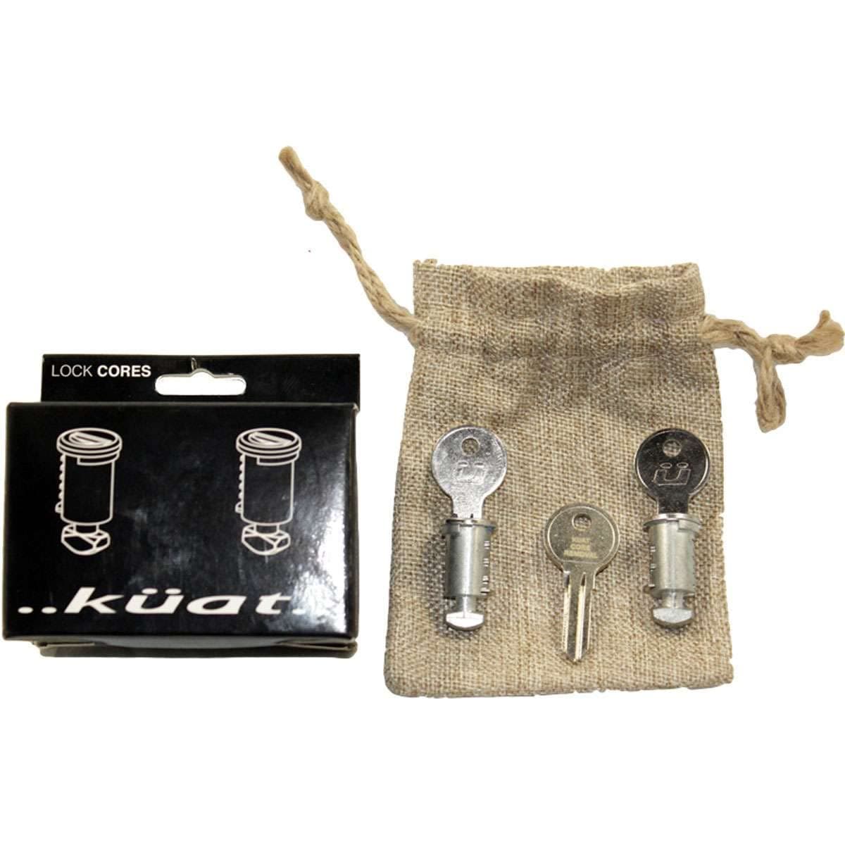 Racks 2 Lock Cores for Kuat System - Includes 2 Keys & 1 Core Removal Key, Silver