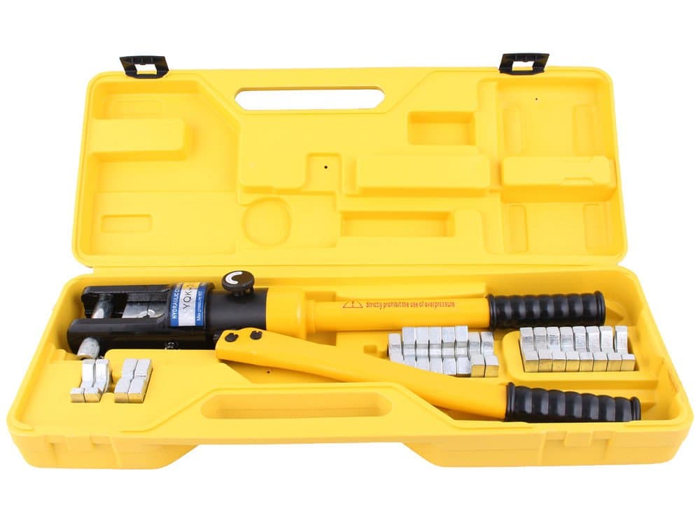 16 Ton 11 Dies Hydraulic Wire Crimper Crimping Tool Battery Cable Lug Terminal