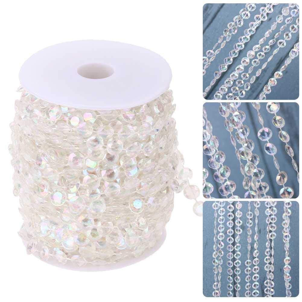 Romote 10M/Roll Transparent Bead String Crystal Acrylic Gems Bead Fish Line Bead Chain DIY Jewelry Festival Venue Layout Wedding Chain Garland Tree Garland Christmas Party