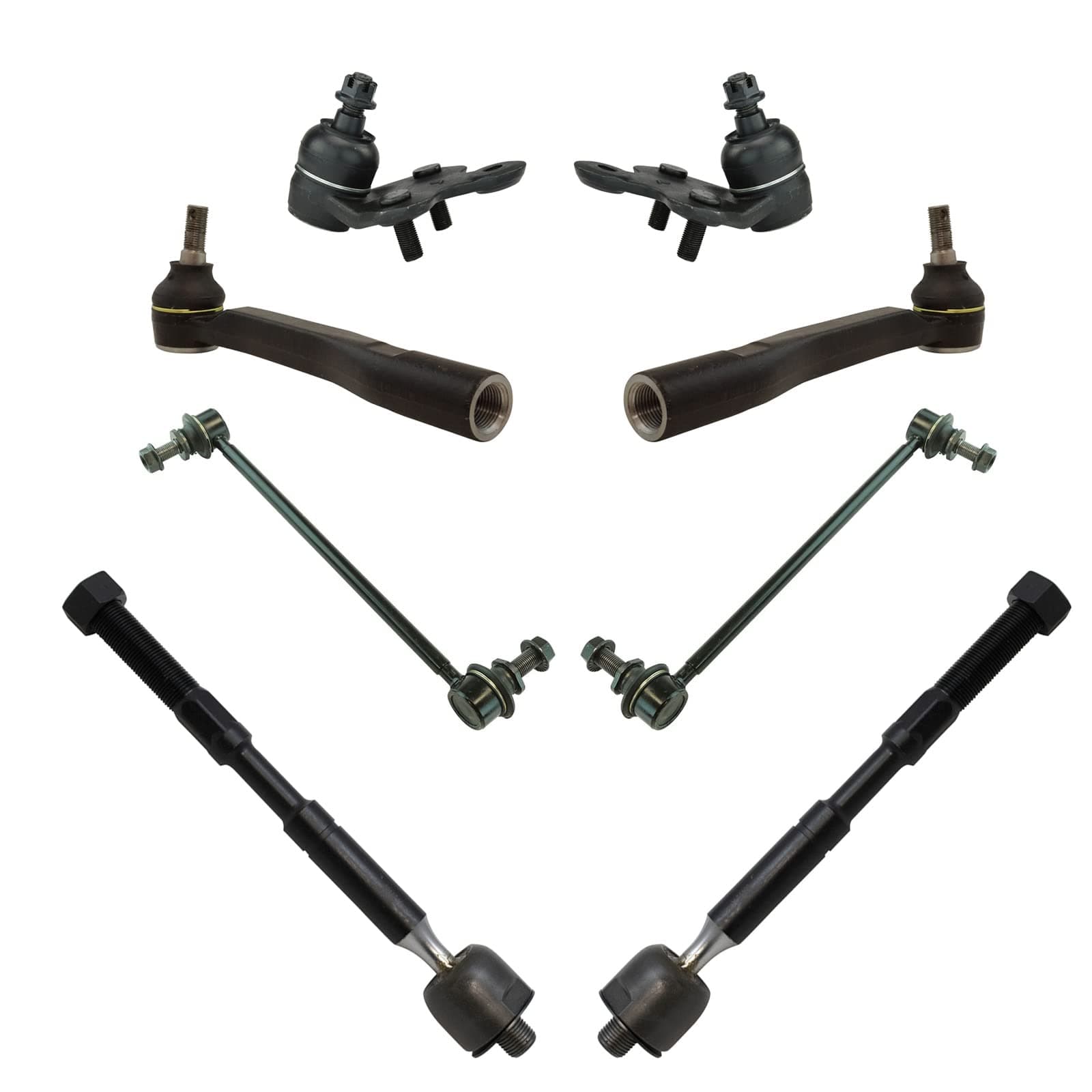 TRQ Front Steering & Suspension Kit Ball Joint Sway Bar Stabilizer Link Tie Rod Compatible with 2011-2020 Toyota Sienna
