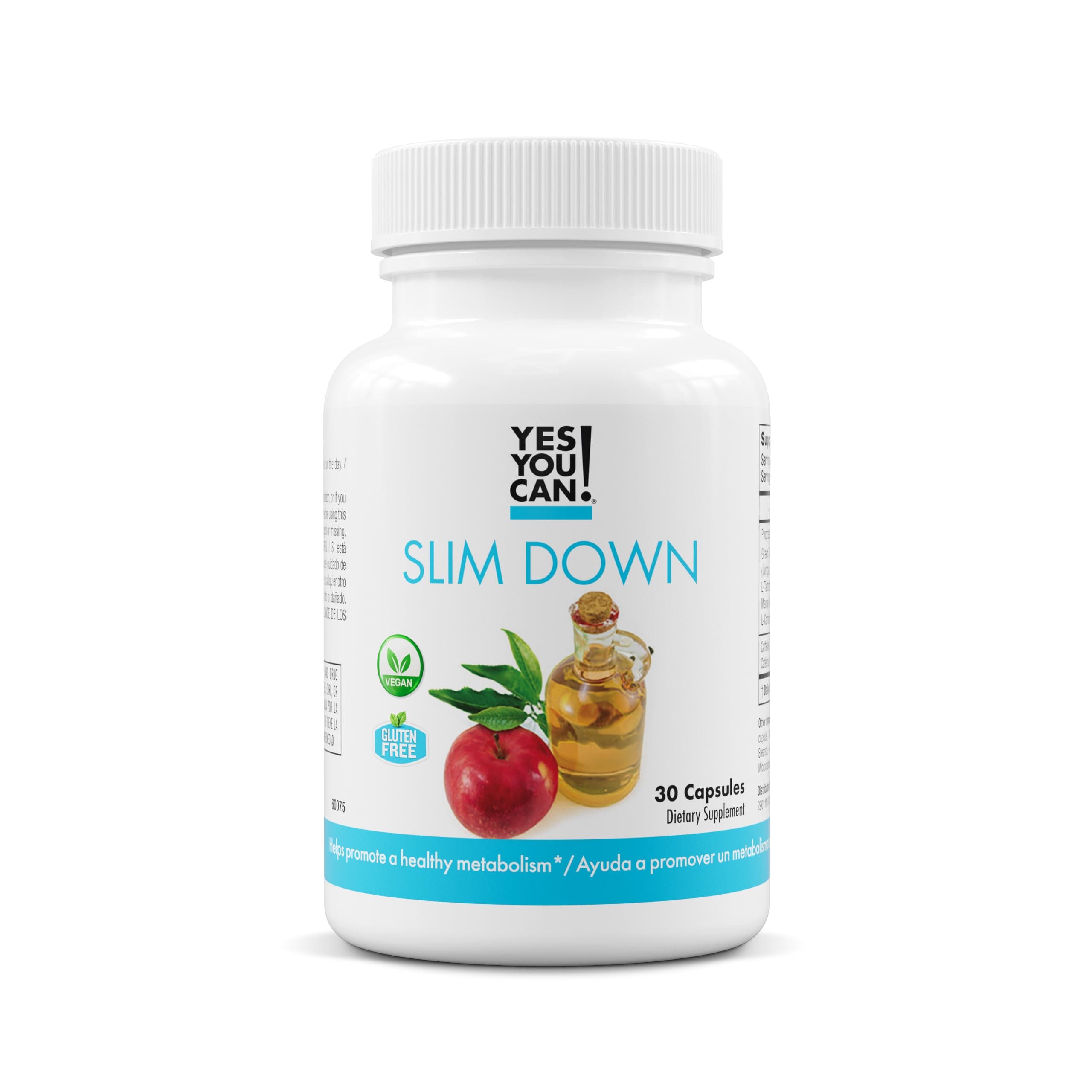 Slim Down Dietary Supplements - with African Mango, L-Carnitine, Apple Cider Vinegar, Green Tea Extract, and Caffeine derived from Guarana Seed Extract, 30 Capsules/1 Month Supply