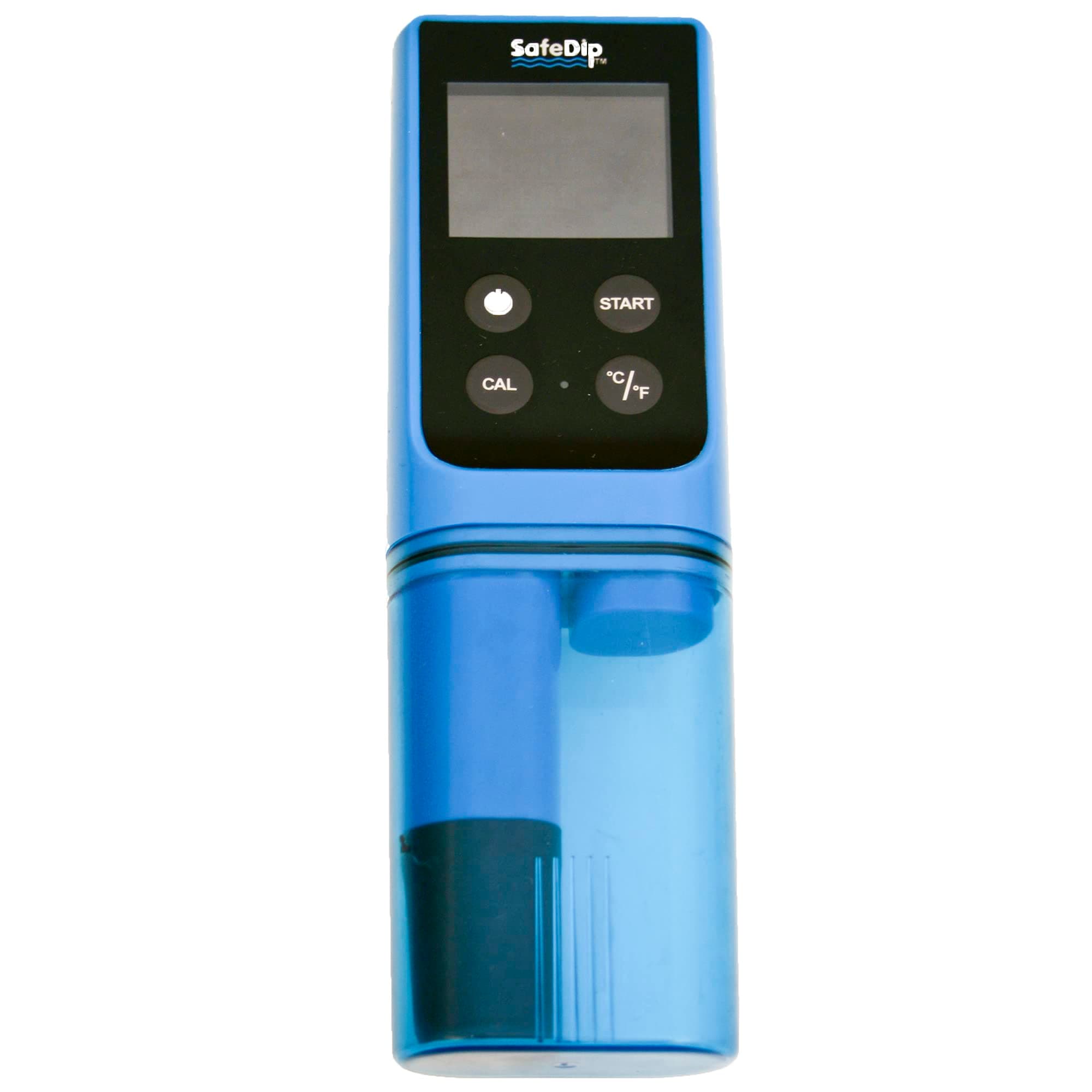 Solaxx MET01A SafeDip Digital Test Meter for pH, Chlorine, Salt and Temperature Blue