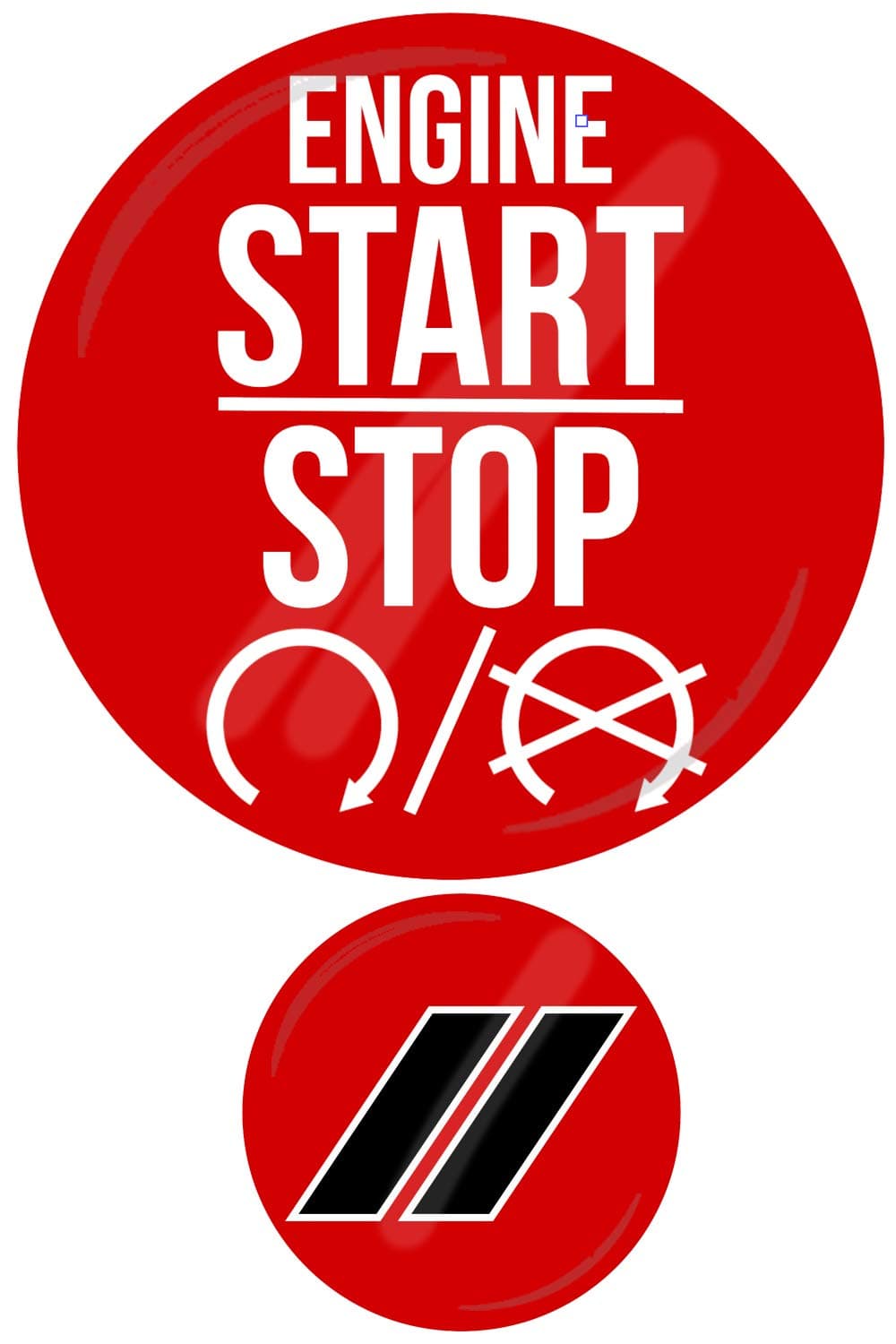 JDL Autoworks compatible with 2015-2019 Dodge Charger/Challenger Starter Button Decal Overlay | 3D Domed SRT Style Red Start Stop Sticker Emblem | Push to Start Button Badge Cover Accessories (redred)