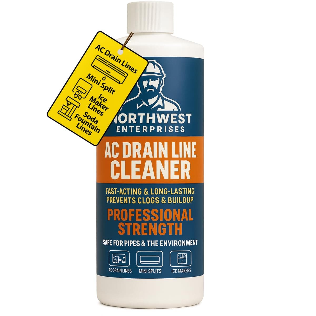 AC Drain Line Cleaner - A/C Drain Line Cleaner and Unclogger - Air Conditioner Cleaner Prevents Build-Up for AC Units, Dehumidifiers, Ice Machines, & More (8 ounces)