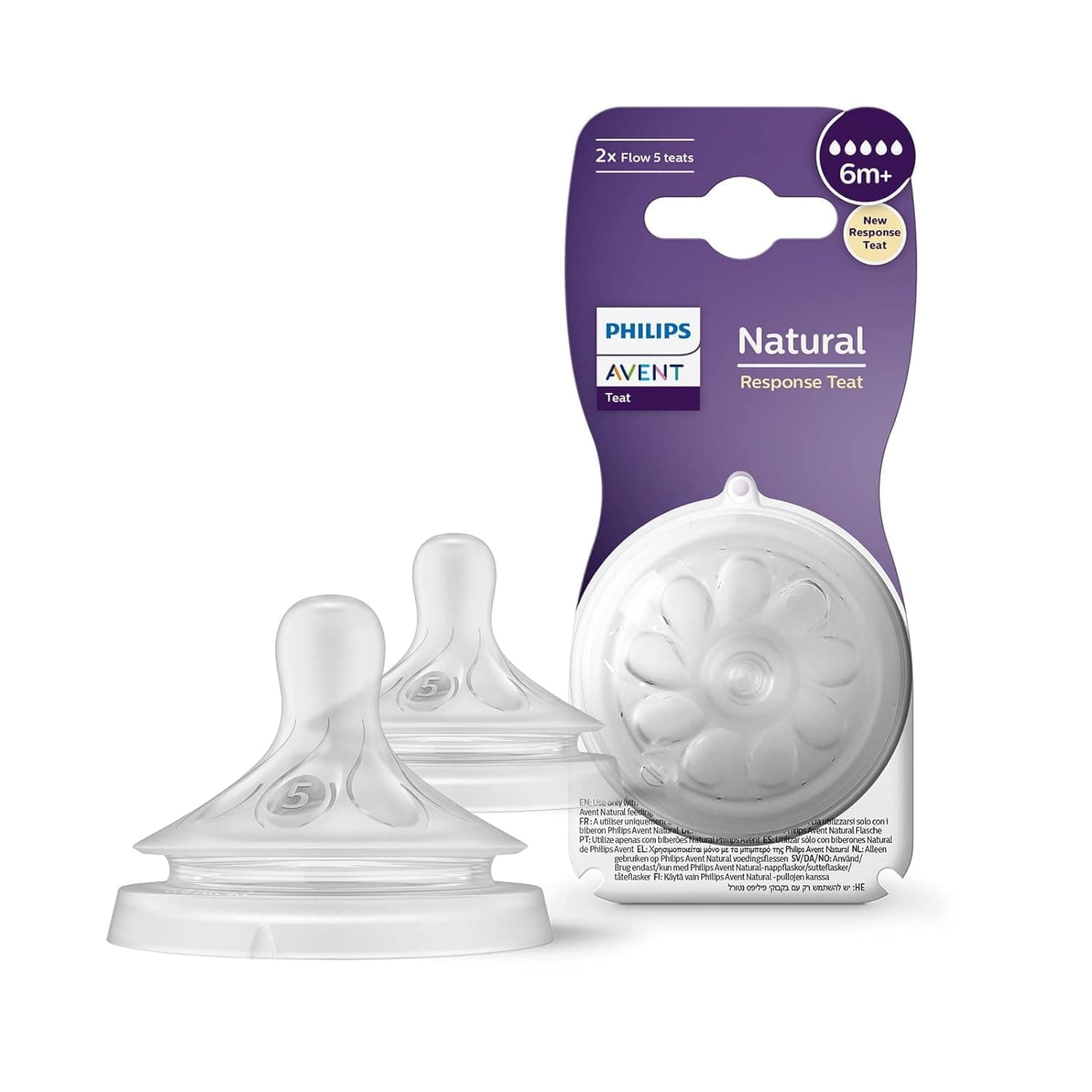 AVENT Philips BPA Free Natural Fast Flow Nipples, 2-Pack