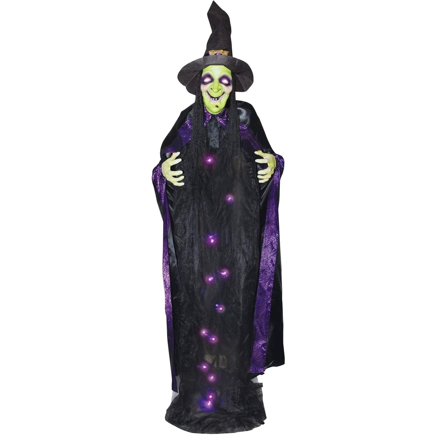The Gothic Collection Lifesize 6' Light Up Talking Witch Halloween Standing Prop Decoration