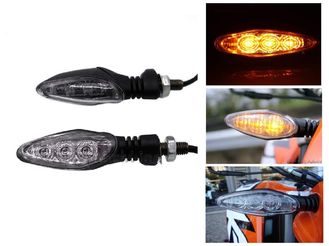 Speed-X Sleek Amber 3 LED Turn Signal Indicators Light Lamp for Bajaj Dominor, (Set of 4)
