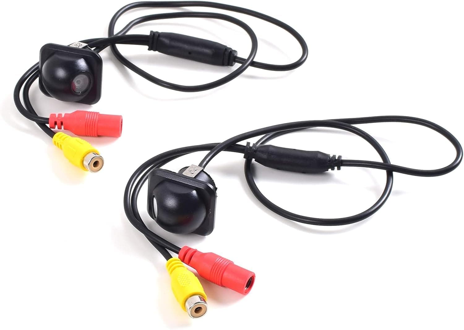 Pair Car Auto 20mm Hole Drilling Side View Camera Side Mirror Mount Reverse Mirrored Image with No Parking Assistance Lines Cam Safe Turning No Blind Spot for Car Monitor Stereo RCA - Pack of 2