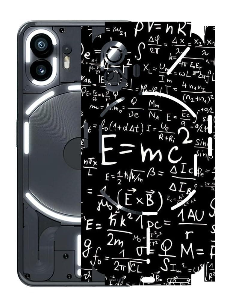 AtOdds - Full Body Back Screen Guard Protector Film - Lamination Wrap Skin Sticker for Nothing Phone 2 (5G) | Scratchproof Matte Finish (Design - E=mc2)