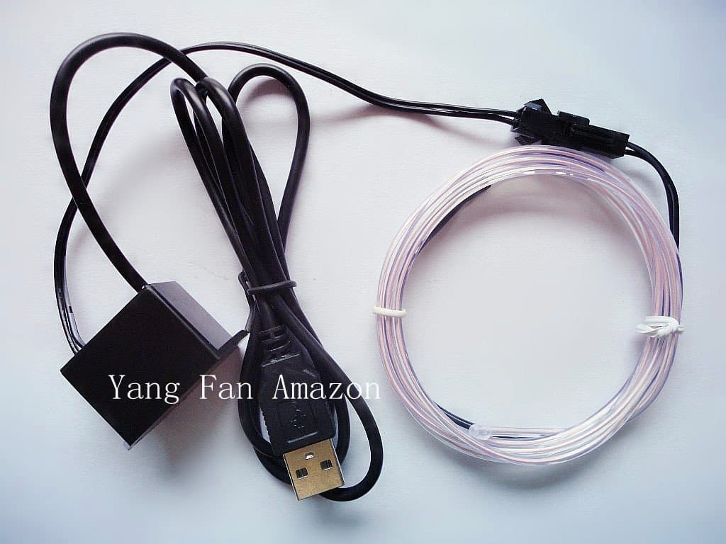 10ft+ White +El Wires + USB Inverter + Diameter 2.3mm