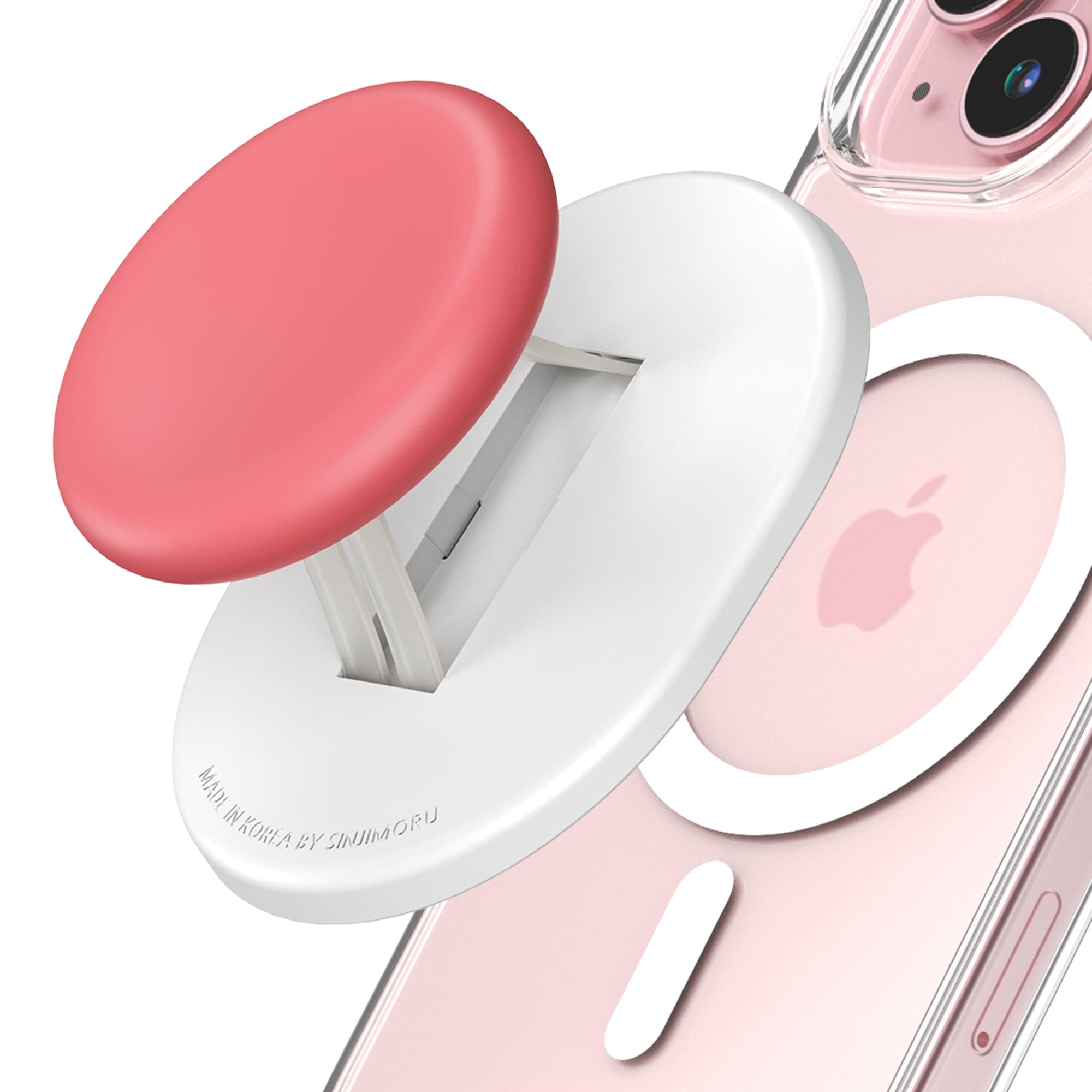 Sinjimoru A-Type Phone Grip Stand, 2 in 1 Cell Phone Holder as Cute Phone Stand for iPhone & Samsung Galaxy, Finger Grip Kickstand for Google Sony Motorola Huawei Asus. Sinji Mount Mini Tok Black