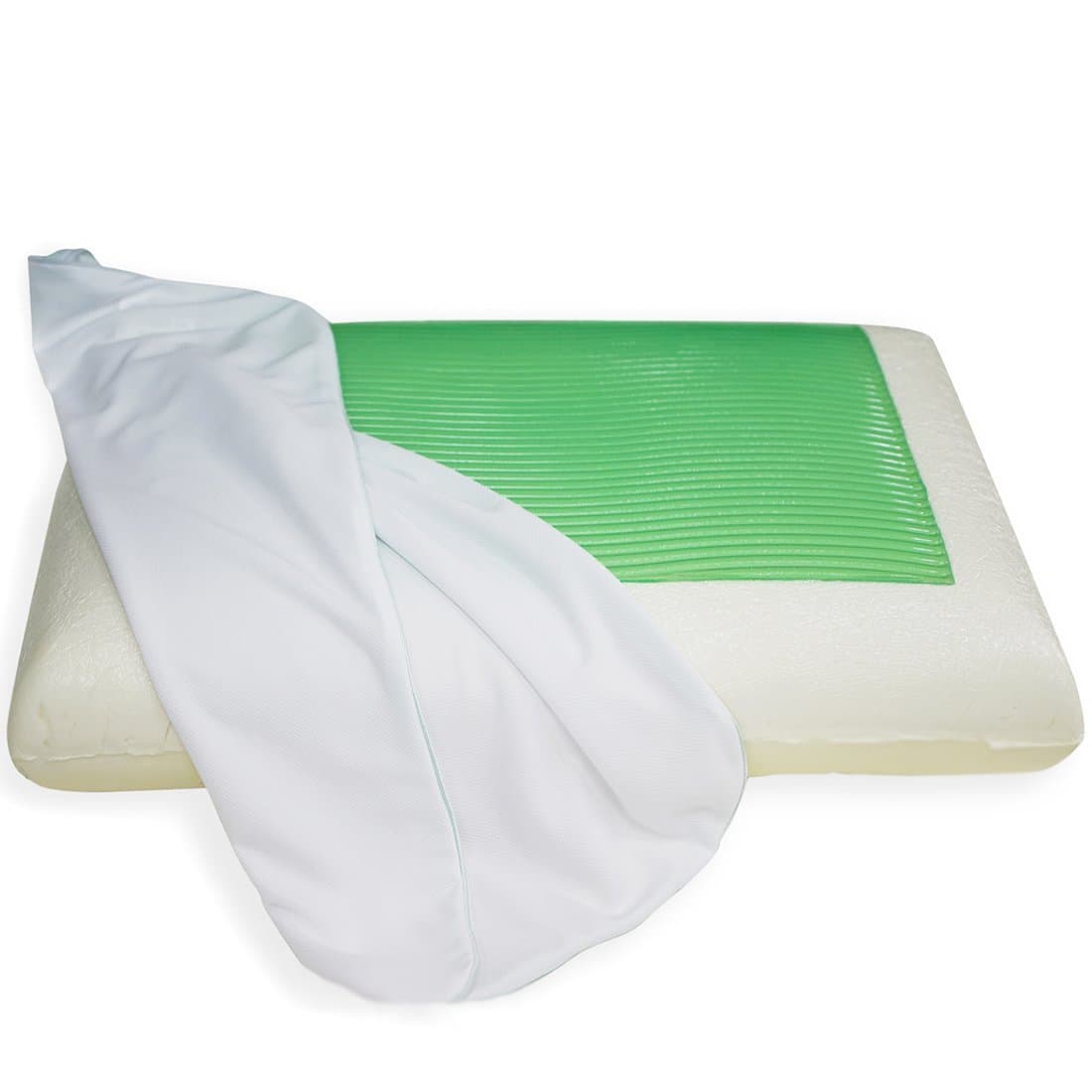 FY-Living Memory Foam Contour Pillow for Neck Support, Cervical Pillow, White Cover Washable, Queen, Set of 2