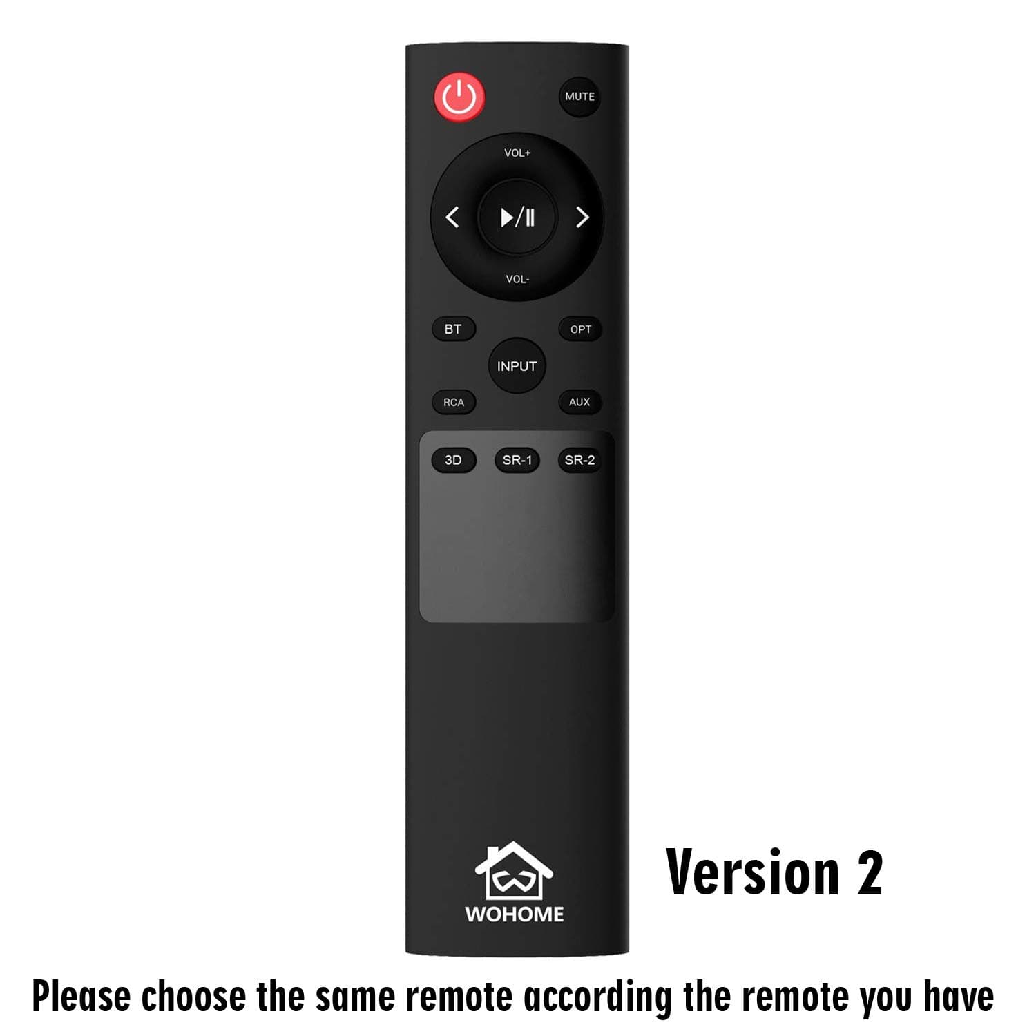 Wohome Replacement Remote for soundbar S9920 and S9920 Pro (Version 2)