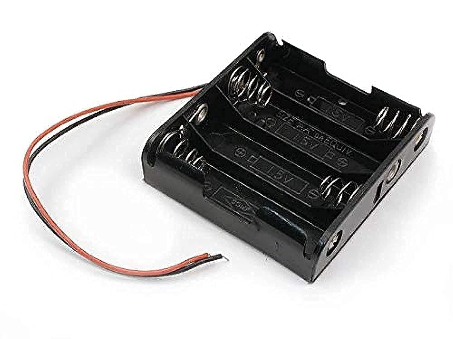Battery Holder with Red and Black Wire 4 x AA - UHcom