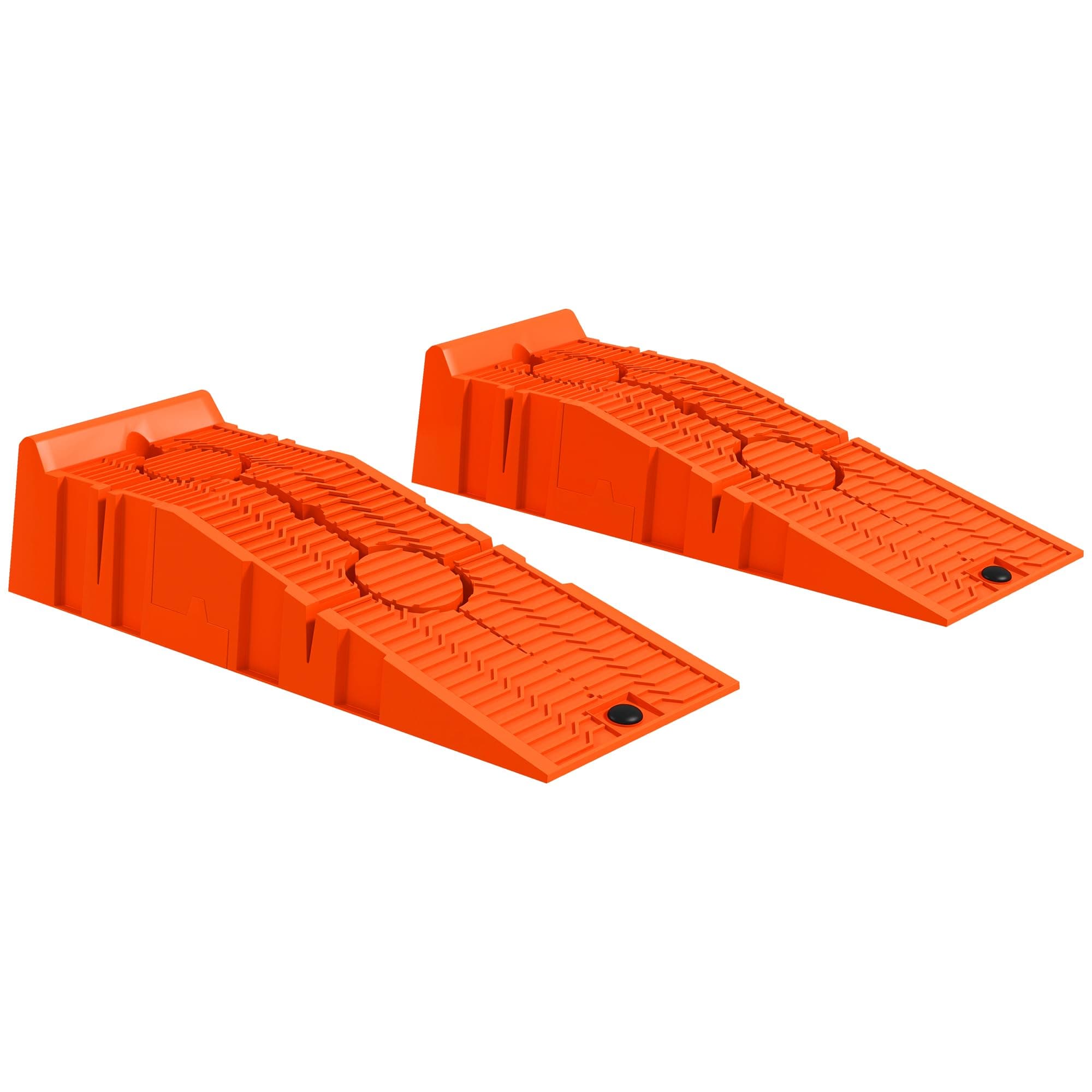 DURHAND 2 PCs Car Ramps Heavy Duty 2.5 Ton Motorhome Levelling Ramps, Plastic Garage Workshop Car Lift, Portable Automotive Vehicle Campervan Car Ramp, Orange