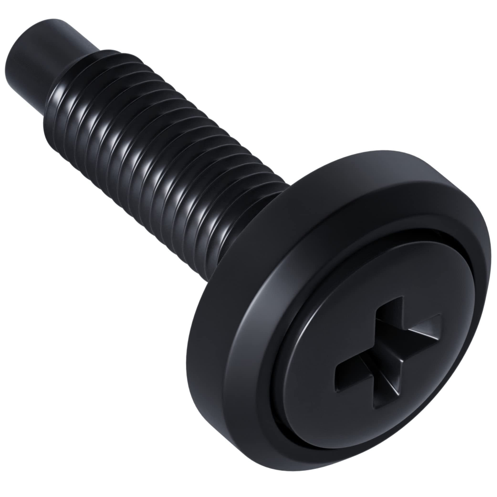 Server Rack Screws 25 Pack - 10/32 Steel Screws with Attached Nylon Washers & Pilot Point Heads - Made to Use with Network Racks, Enclosures, & Cabinets