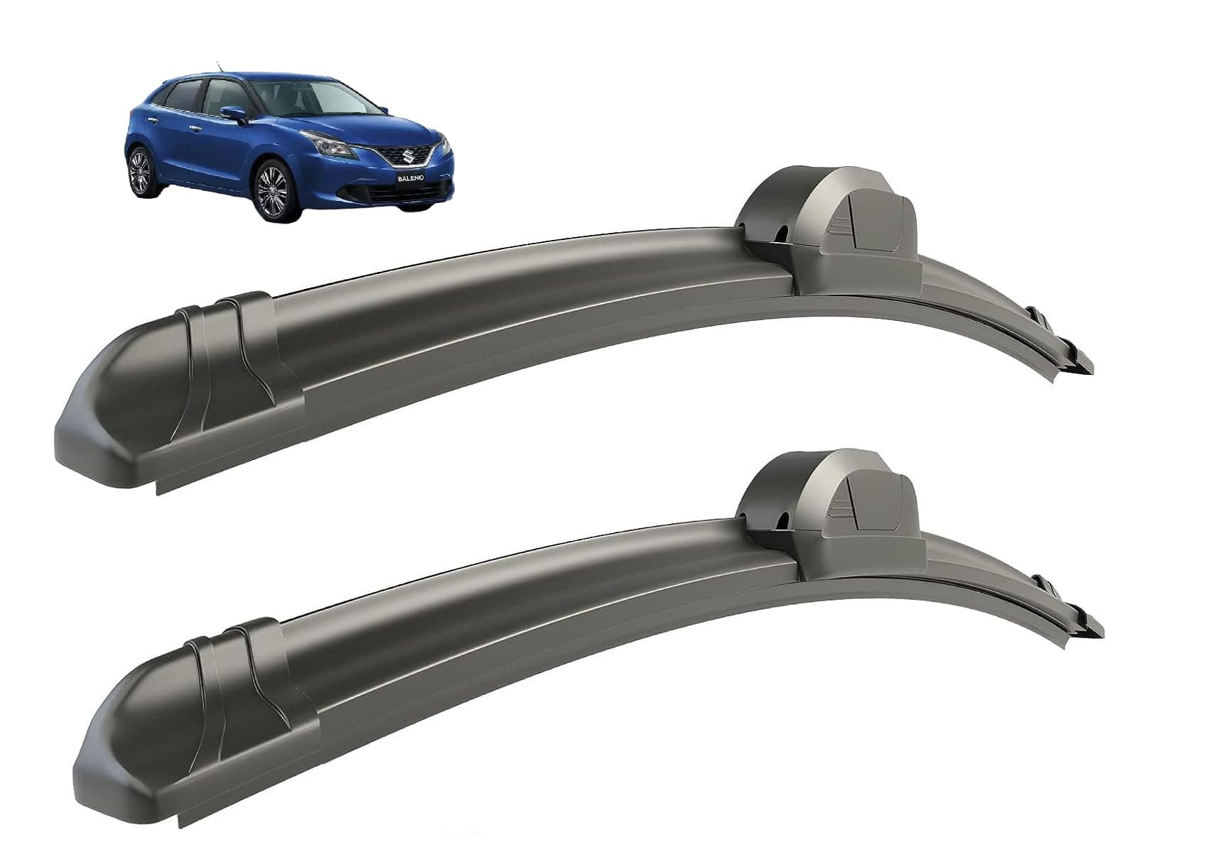 Windshield Car Wiper Blades Compatibility With Maruti Baleno (Model : 2015-Till Date), Baleno Wiper Blades - Set of 2Pc (D-21,P-18)
