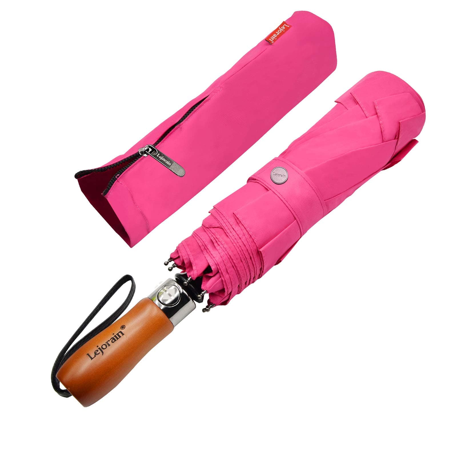 Lejorain54inch Large Compact Golf Umbrella - Oversized Auto Open Close Folding Golf Umbrella Travel 210T Dupont Teflon Coated Vented Windproof Double Canopy for Women Men