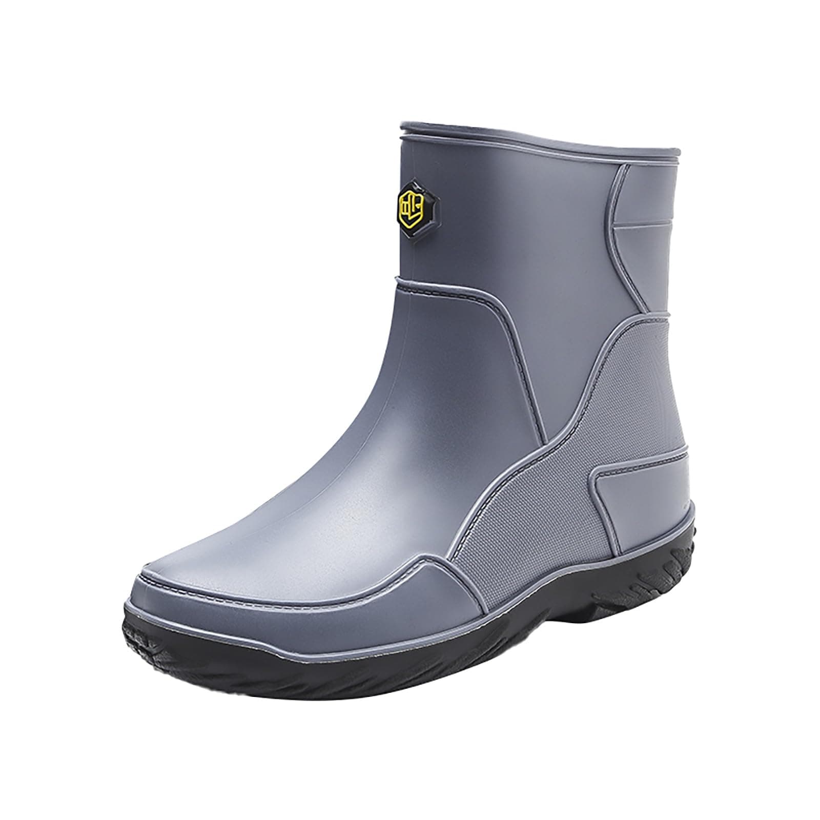 Unisex Rubber Waterproof Rain Boots Men's Drawstring Elastic Mouth Rain Shoes Shoes Rubber Shoes Mid Calf Bottom Slip Oil Chef Shoes Fishing and Deck Boots